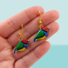 Gouldian finches earrings