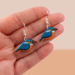 Boucles d'oreilles martins pêcheurs