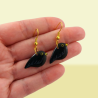 Boucles d'oreilles merles noirs