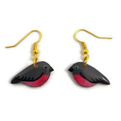 Pink robins earrings