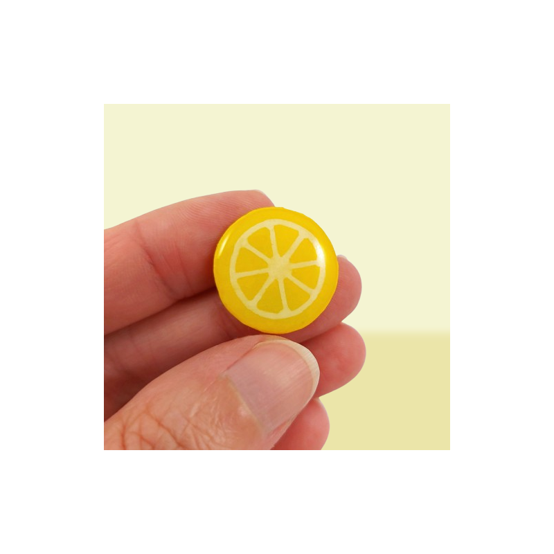 Magnet rondelle de citron jaune