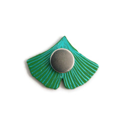 Magnet feuille de ginkgo verte