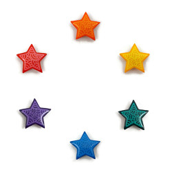 Set of 6 rainbow stars magnets