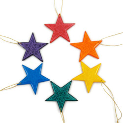 Set of 6 rainbow stars suspensions