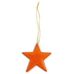 Orange star suspension with light orange doodles