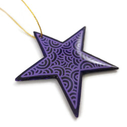 Purple star suspension with lilac doodles