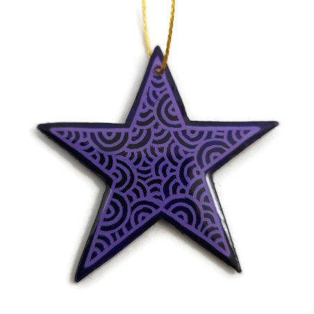 Purple star suspension with lilac doodles