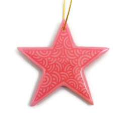 Pastel pink star suspension with candy pink doodles