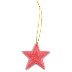 Pastel pink star suspension with candy pink doodles