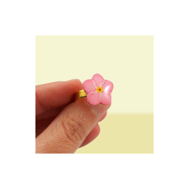 Pink forget-me-not ring