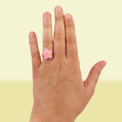 Pink forget-me-not ring