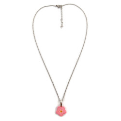 Pink forget-me-not necklace