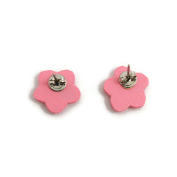 Pink Forget me not ear studs