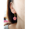 Pink Forget me not dangle earrings