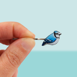 Blue Jay hair pin