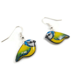 Blue tits earrings