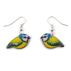 Blue tits earrings