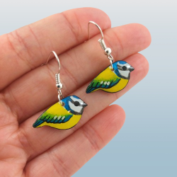 Blue tits earrings