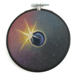 Solar eclipse embroidery