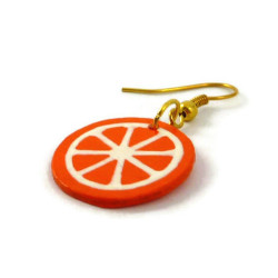 Boucle d'oreille rondelle d'orange (à l'unité)