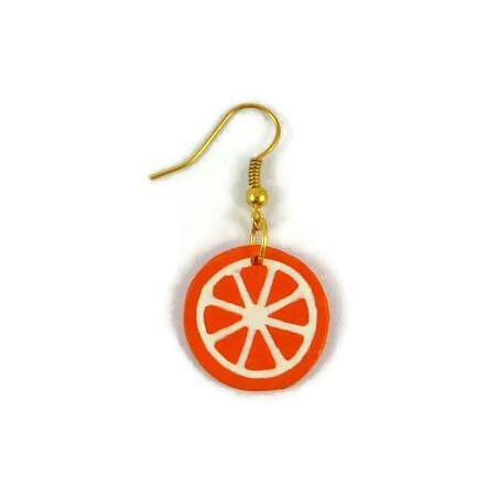 Orange slice dangle earring (sold individually)