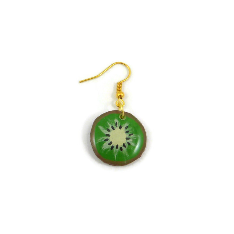 Kiwi fruit slice dangle earring (Sold individually)