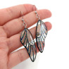 Transparent and black fairy wing earring with glitters ( Sold individually)