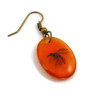 Mosquito in amber oval dangle earring (sold individually)