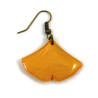 Yellow ginkgo leaf dangle earring (Sold individually)