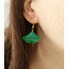 Green ginkgo leaf dangle earring (sold individually)