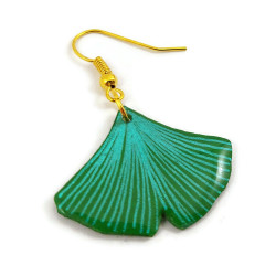 Green ginkgo leaf dangle earring (sold individually)