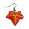 Burgundy red ivy leaf dangle earring (sold individually)