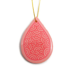 Pastel pink drop suspension with candy pink doodles