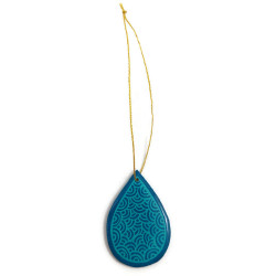 Turquoise blue drop suspension with aqua blue doodles