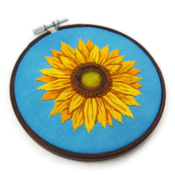 Broderie fleur de tournesol