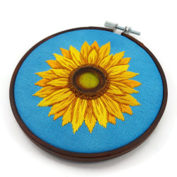 Broderie fleur de tournesol