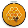 Honey and bee embroidery