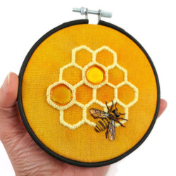 Honey and bee embroidery