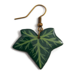 Green ivy leaf dangle earring (sold individually)