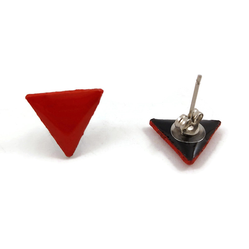 Antifascism small red triangles ear chips