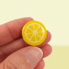 Yellow lemon slice shaped magnet