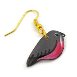 Pink robin earring (sold individually)