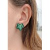 Eco-friendly green ivy leaf ear stud (Sold individually)