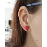Small red triangle antifascism ear stud (sold individually)