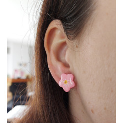 Puces d'oreilles myosotis roses