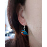 Boucle d'oreille martin pêcheur (vendue à l'unité)