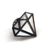 Iridescent and black graphic diamond pin badge