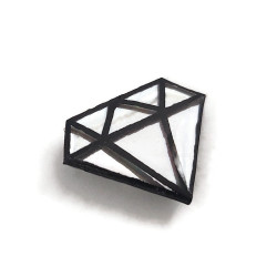 Iridescent and black graphic diamond magnet
