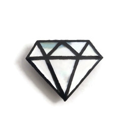 Iridescent and black graphic diamond magnet