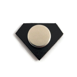 Iridescent and black graphic diamond magnet